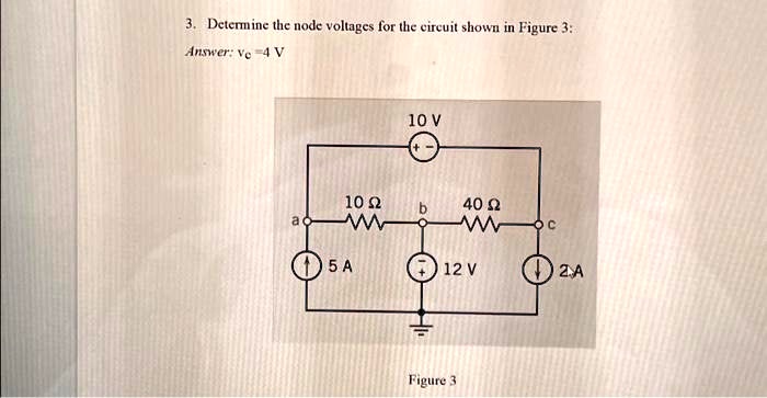 3. Determine the node voltages for the circuit shown in Figure 3 ...