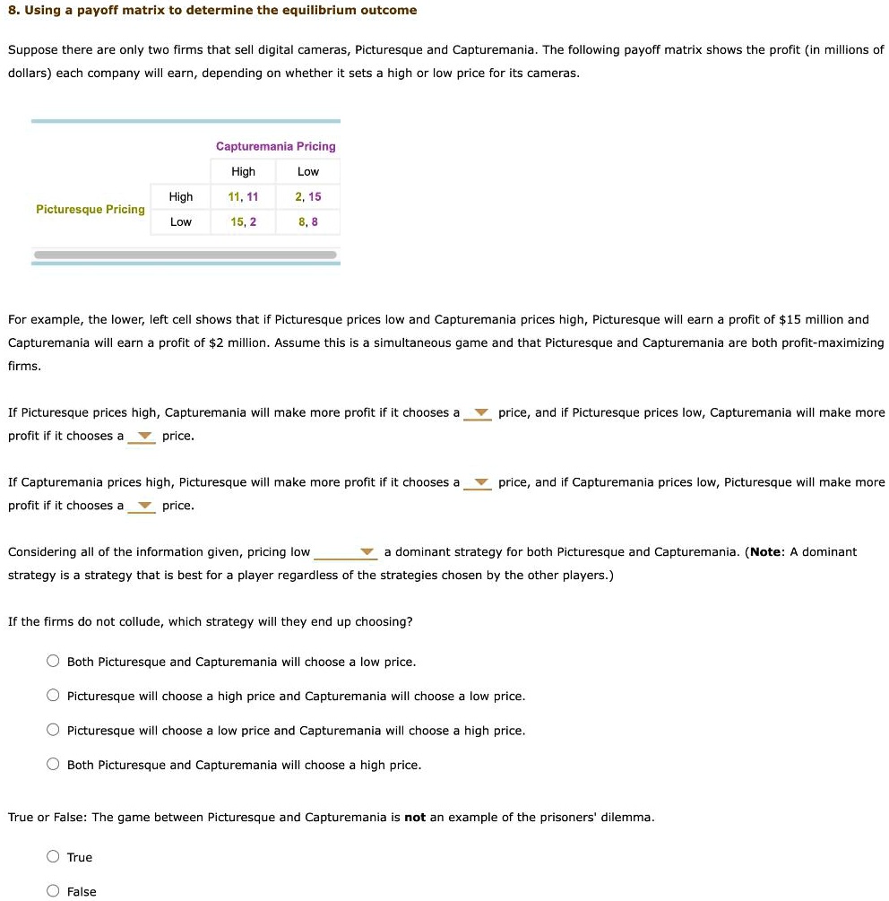 VIDEO solution: Using a payoff matrix to determine the equilibrium ...