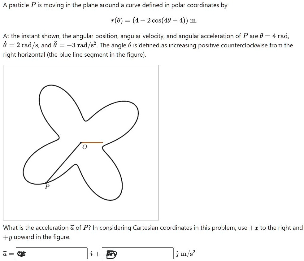 particle p is moving in the plane around a curve defined in polar ...