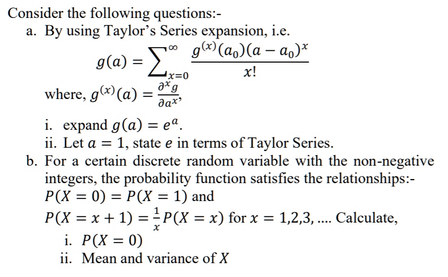 SOLVEDConsider the following questions By using Taylor' Series