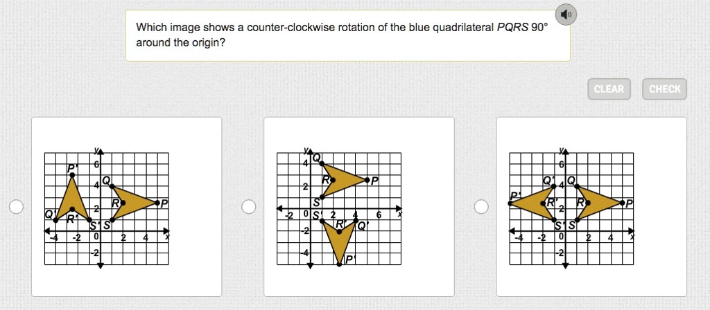 SOLVED: Which image shows a counterclockwise rotation of the blue