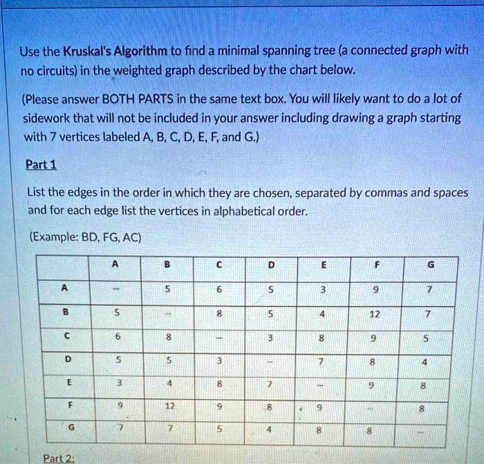 SOLVED: Use the Kruskal