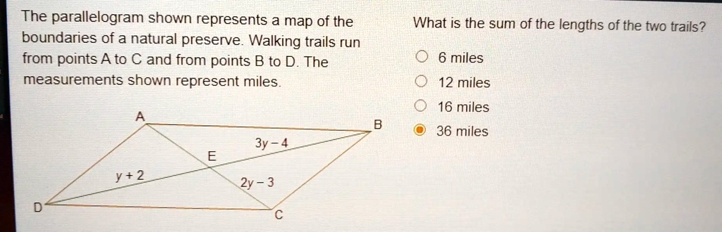 SOLVED: The Parallelogram Shown Represents A Map Of The Boundaries Of A ...