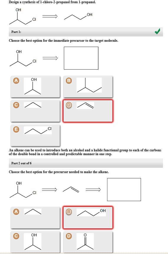 SOLVED Design A Synthesis Of 1 Chloro 2 Propanol From 2 Propanol OH OH