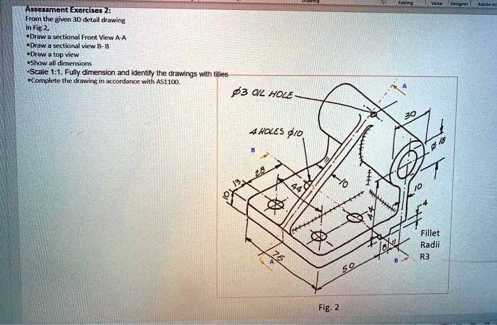 SOLVED: Can you draw this in AutoCAD? Assessment Exercises 2: From the ...