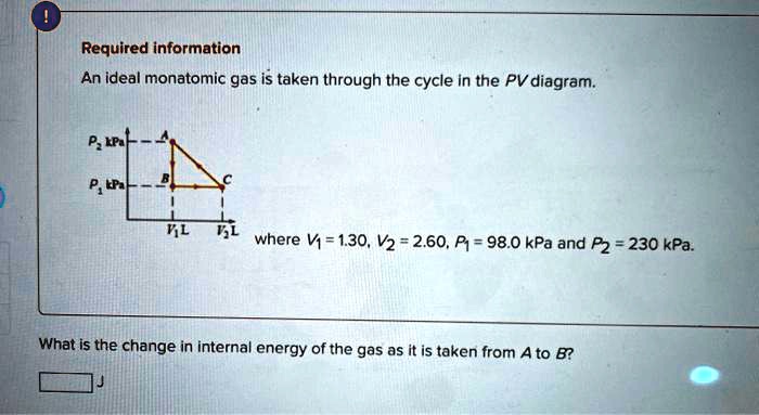 SOLVED: Required Information An Ideal Monatomic Gas Is Taken Through ...