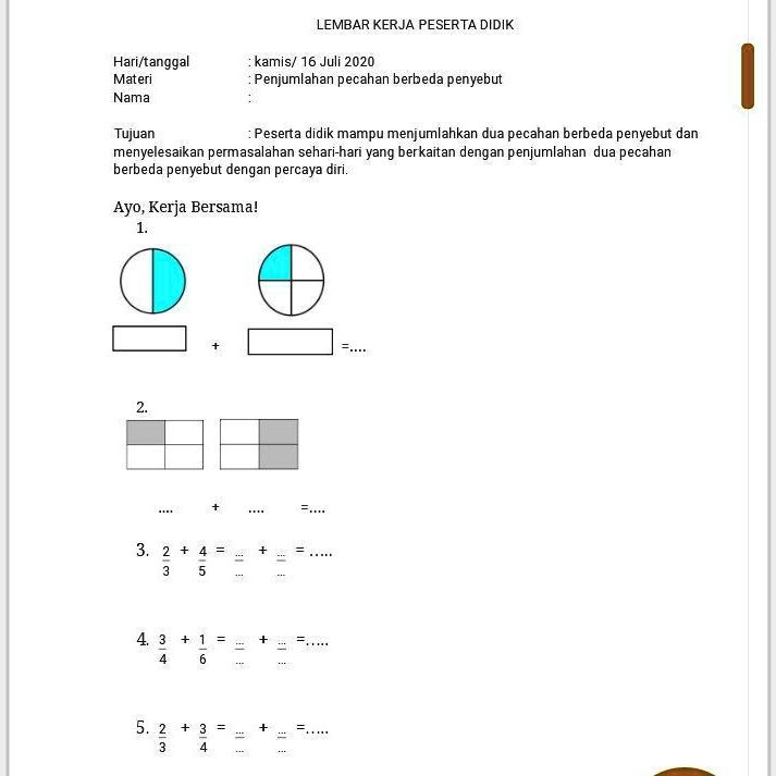 SOLVED: Tolong Bantu Jawab Soal Ini? LEMBAR KERJA PESERTA DIDIK Hari ...