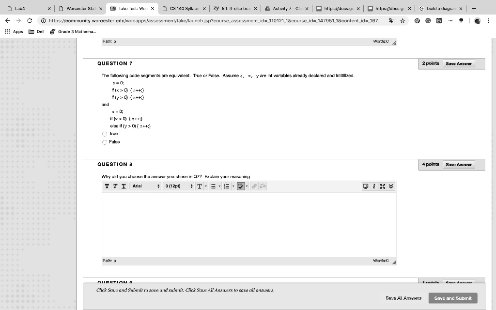 SOLVED: Text: D Lab 4 Take Test: Week CS140 Syllabus 5.1. If-else ...