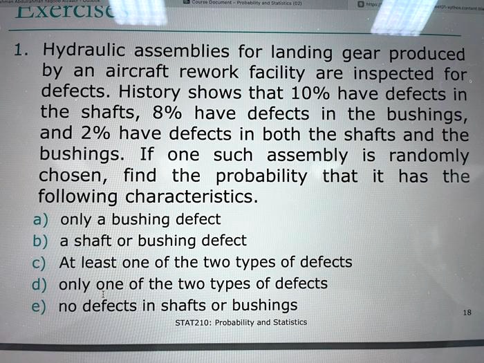 Solved: Hydraulic Assemblies For Landing Gear Produced By An Aircraft 