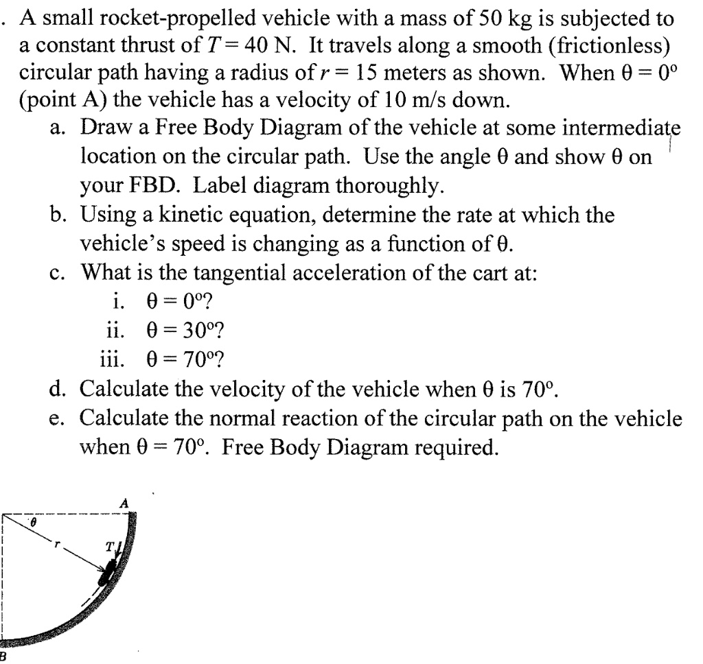 SOLVED: A Small Rocket-propelled Vehicle With A Mass Of 50 Kg Is ...