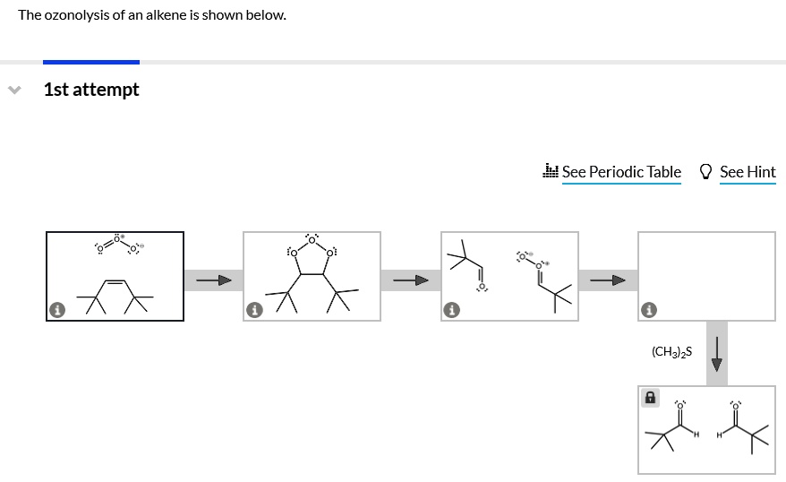 SOLVED: The ozonolysis of an alkene is shown below: Ist attempt See