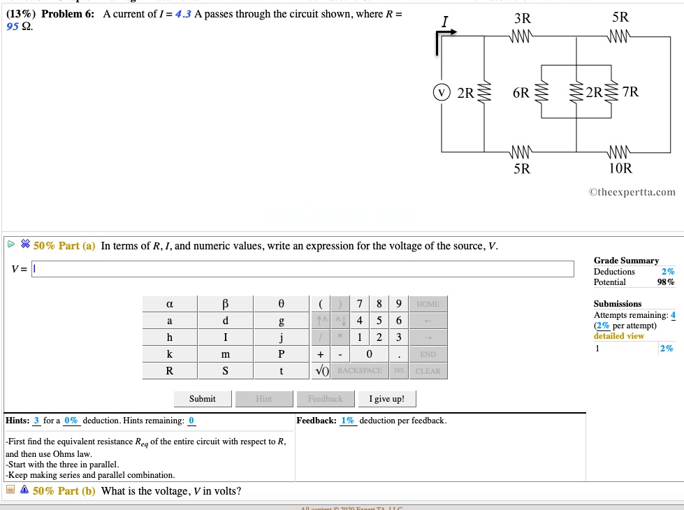 139 problem 6 a current of i 43 apasses through the circuit shown wherc ...