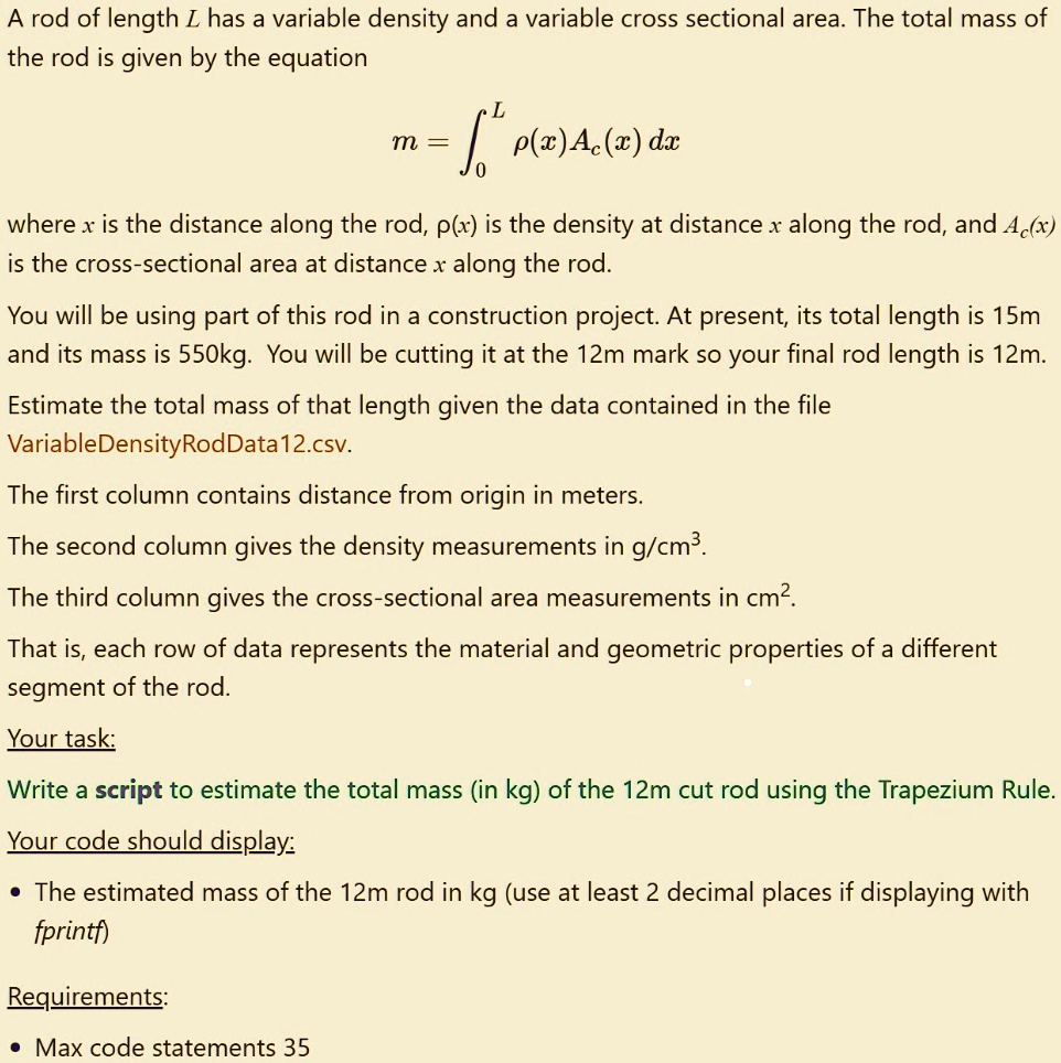 solved-a-rod-of-length-l-has-a-variable-density-and-a-variable-cross