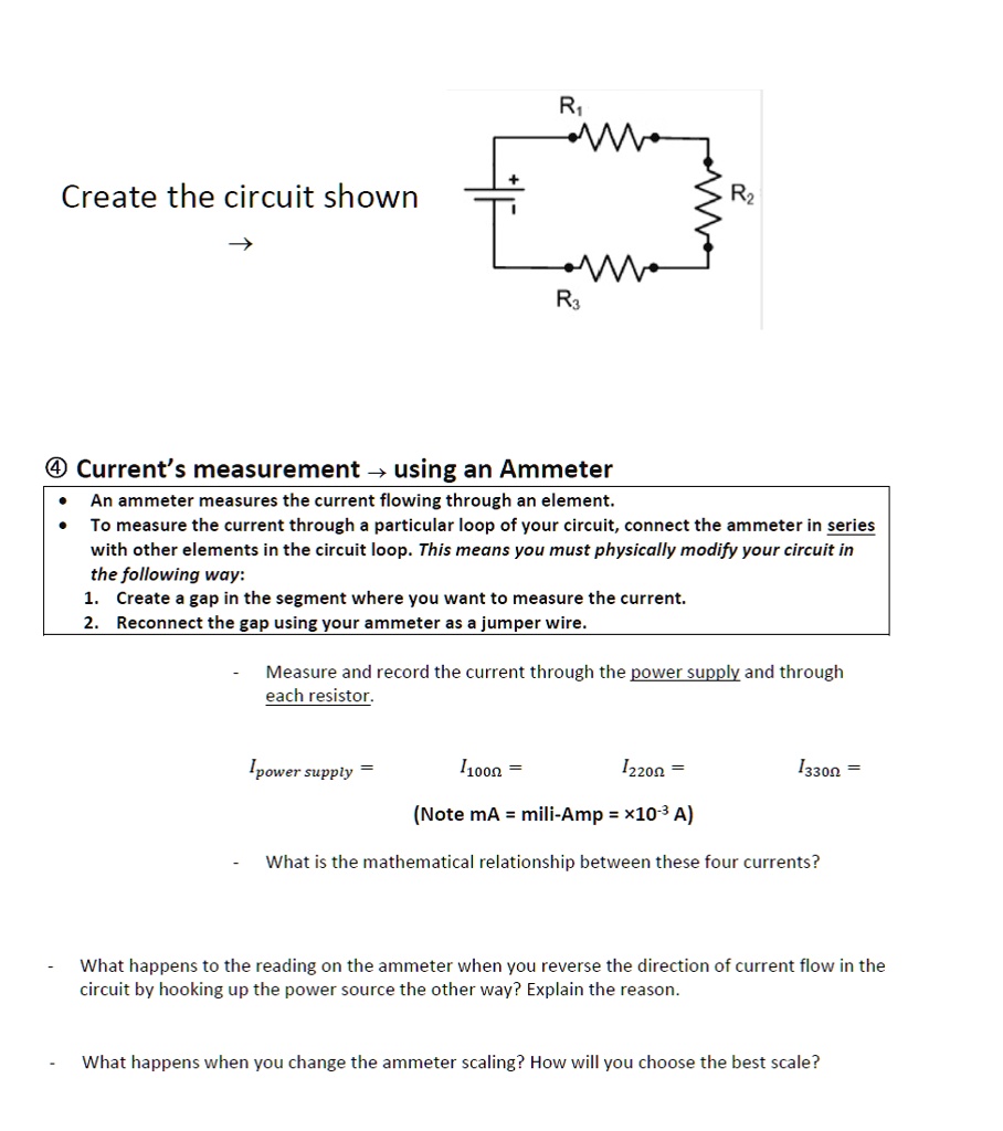 SOLVED Create the circuit shown R2 Ra Current measurement using an