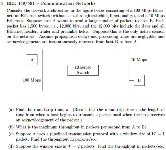 SOLVED: 8. EEE 459/591 - Communication Networks Consider the network ...