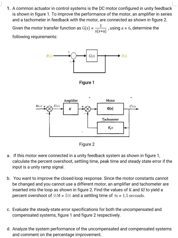 A common actuator in control systems is the DC motor configured in