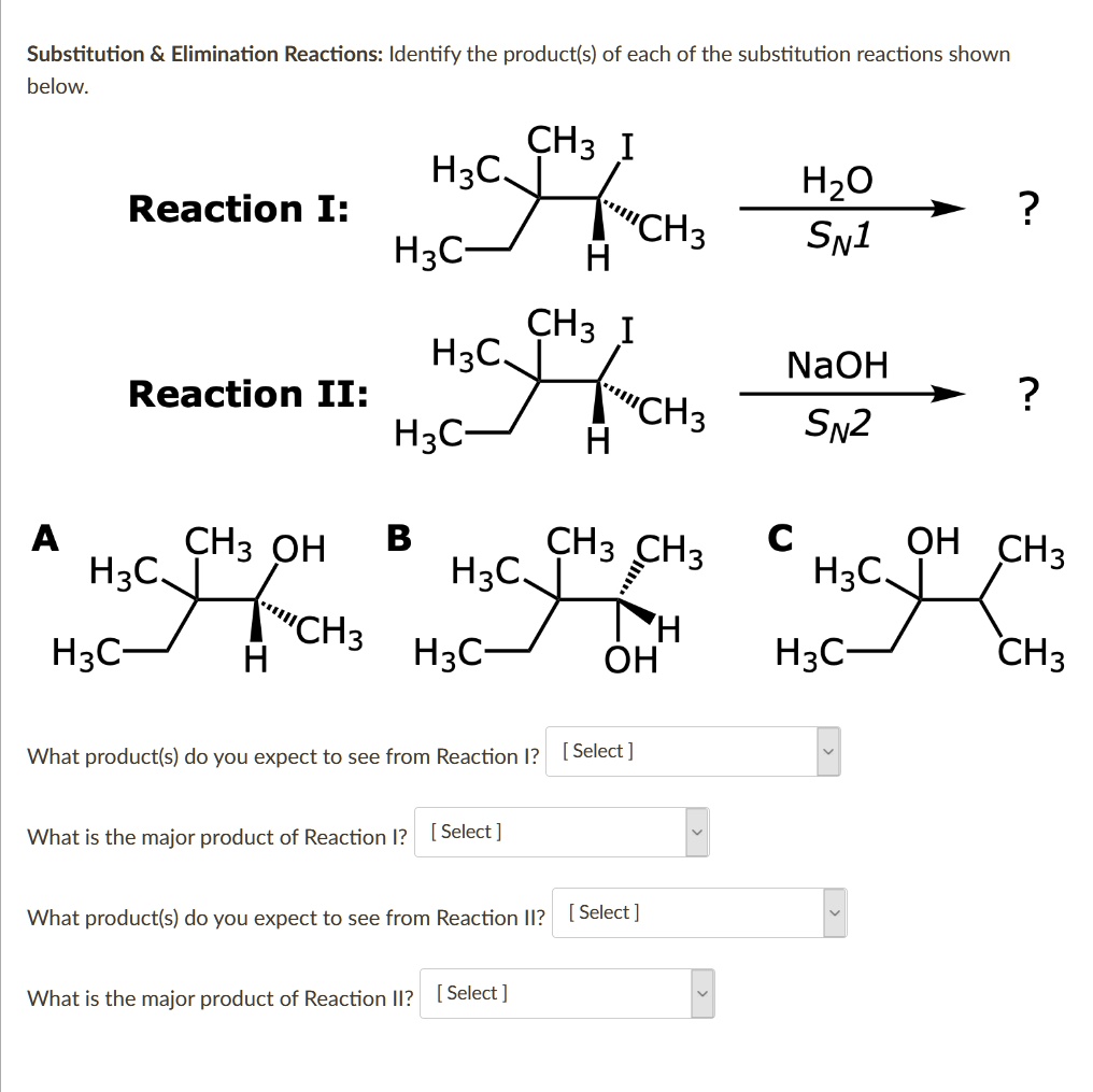 Solved Substitution Elimination Reactions Identify The Products Of Each Of The Substitution 0599