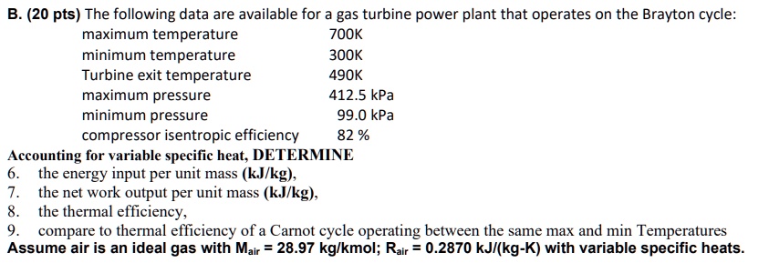 kjkg kjkg mair 2897kgkmolrair 02870kjkg k with variable specific heats 50353
