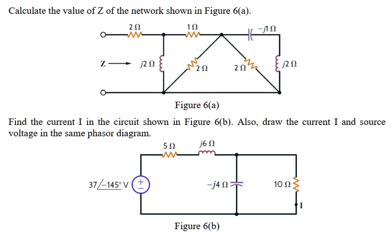 Calculate the value of Z of the network shown in Figure 6(a). 2? 1? -j1 ...