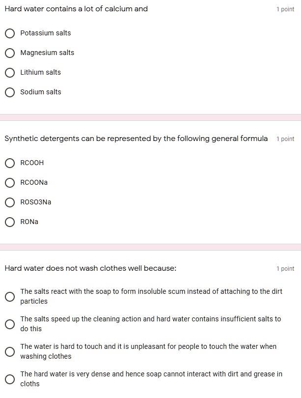 SOLVED Hard water contains lot of calcium and point Potassium salts