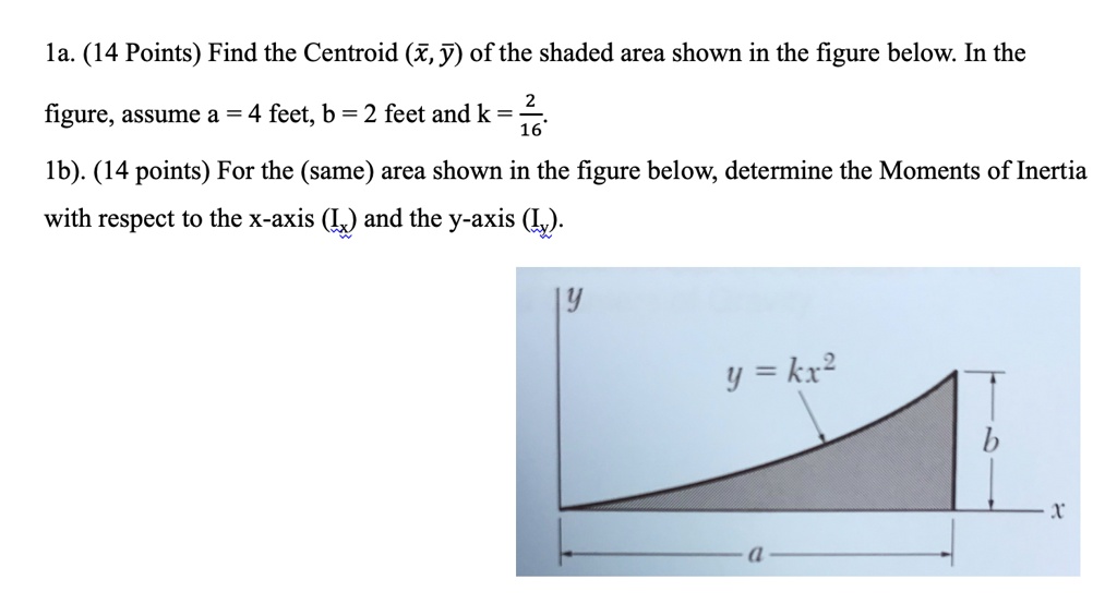 Solved La 14 Points Find The Centroid X Of The Shaded Area Shown In The Figure Below In