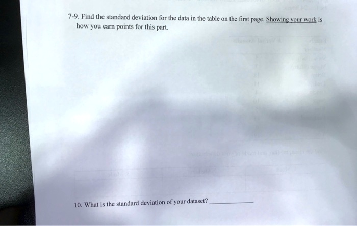 SOLVED: 7-9. Find the standard deviation for the data in the table on ...