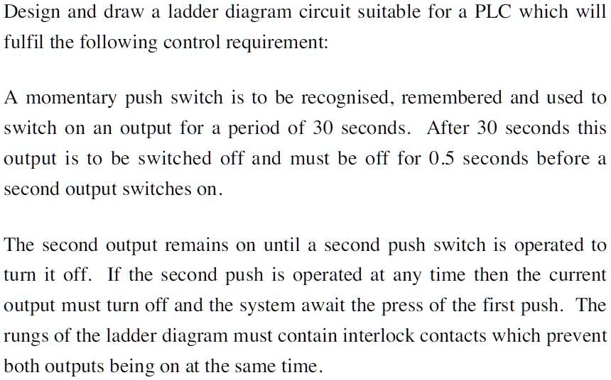 SOLVED Ladder Diagram Circuit Question Design and draw a ladder