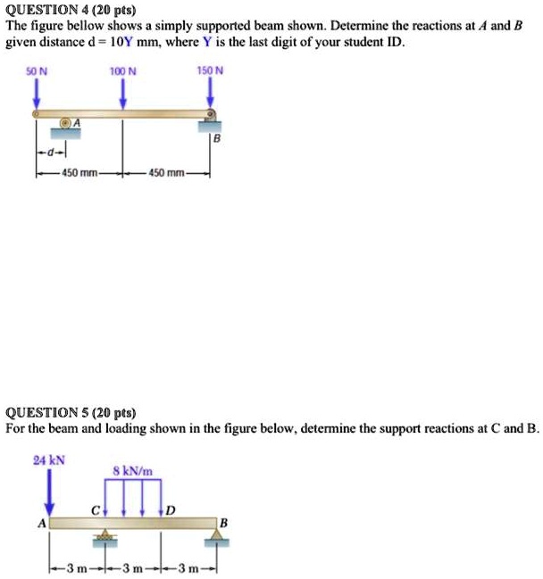 SOLVED: QUESTION 4 (20 Pts) The Figure Below Shows A Simply Supported ...