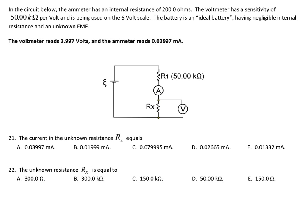 SOLVEDIn the circuit below, the ammeter has an internal resistance of