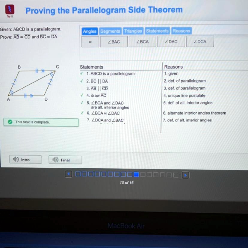 Given: ABCD Is A Parallelogram. Prove: AB = CD And BC = DA Answers Are ...