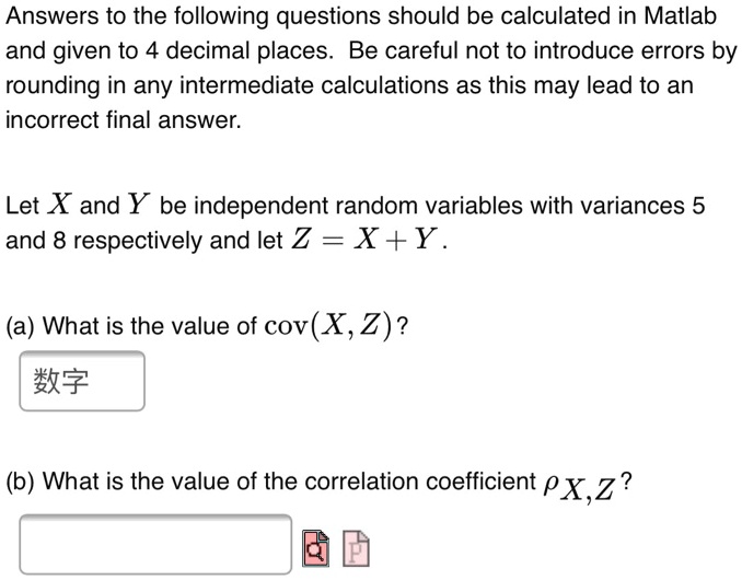 Matlab Answer In Decimal answers to the following questions should be calculated in matlab and ...