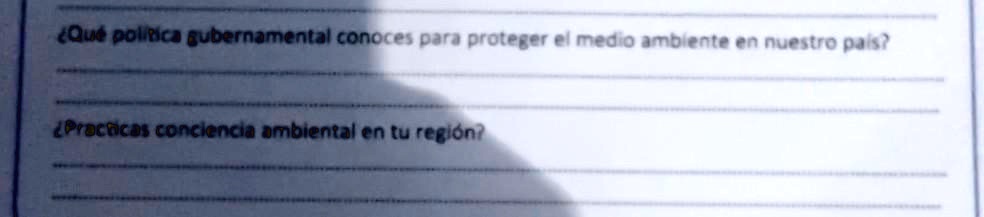 estas preguntas porfis que polipca bubernamental conoces para proteger medioamblente en nuestro 04s7 prococas conclencie bmbiental en tu rcgion 19056