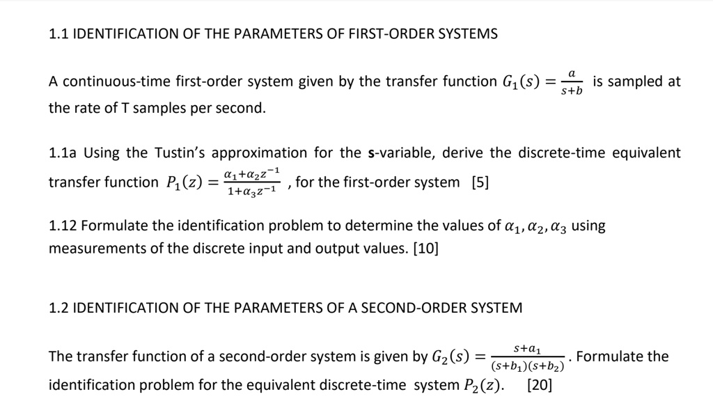 VIDEO solution: 1.1 IDENTIFICATION OF THE PARAMETERS OF FIRST-ORDER ...