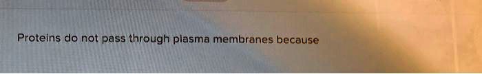Proteins do not pass through plasma membranes because