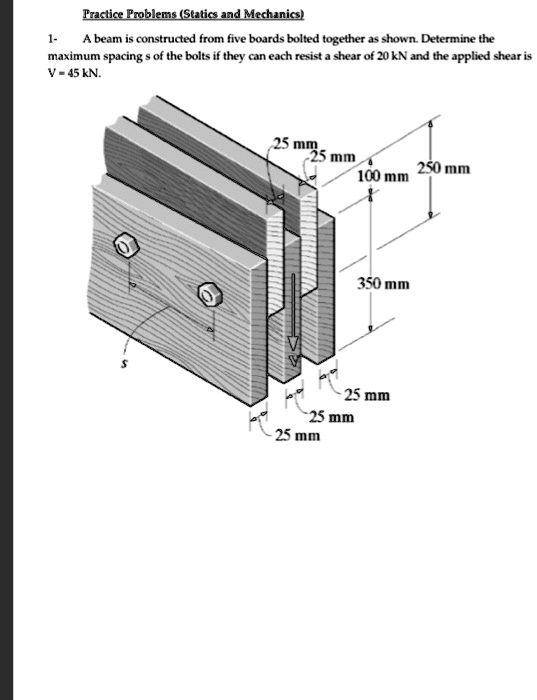 SOLVED A beam is constructed from five boards bolted together as shown