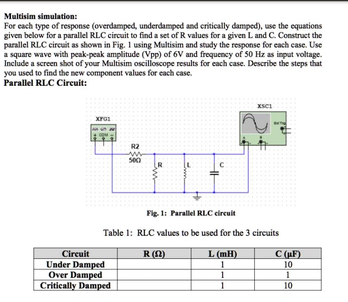 SOLVED: Please find the R values for all 3 scenarios (overdamped ...