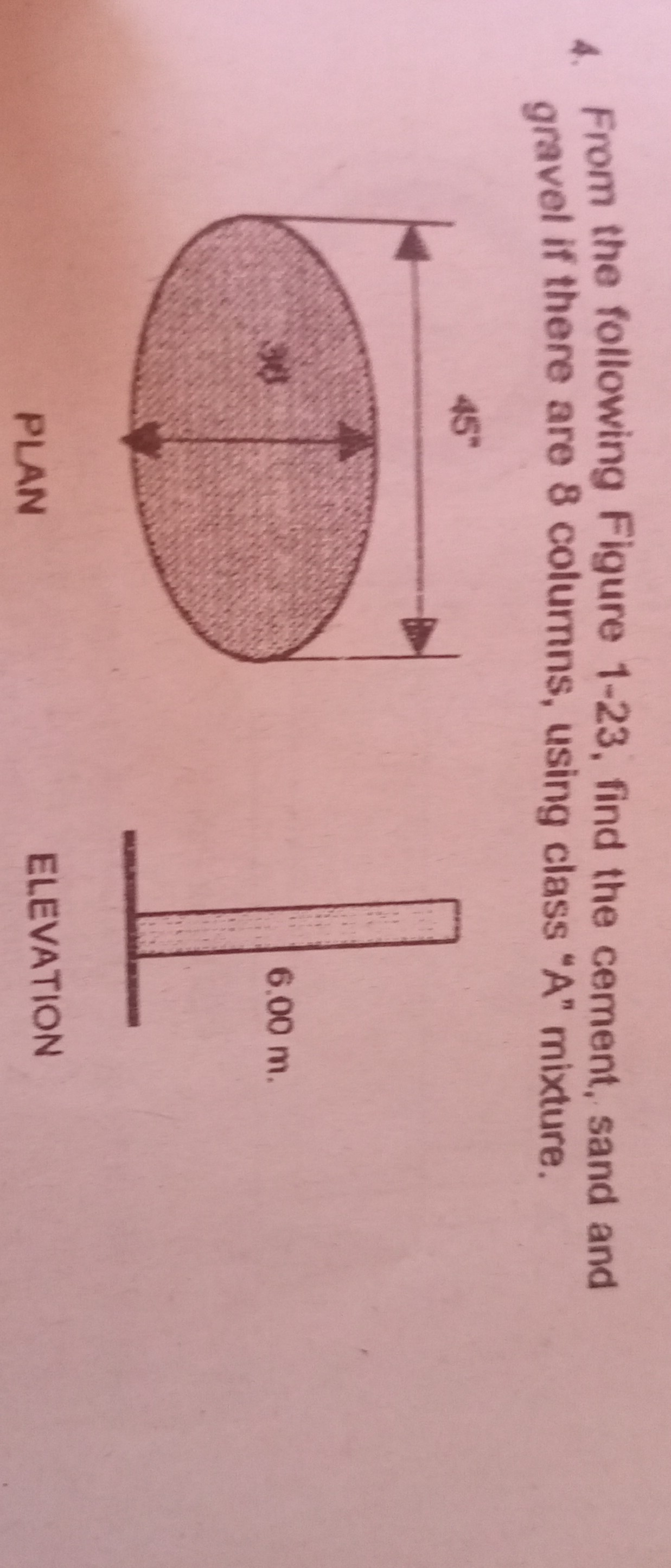 4 from the following figure 1 23 find the cement sand and gravel if