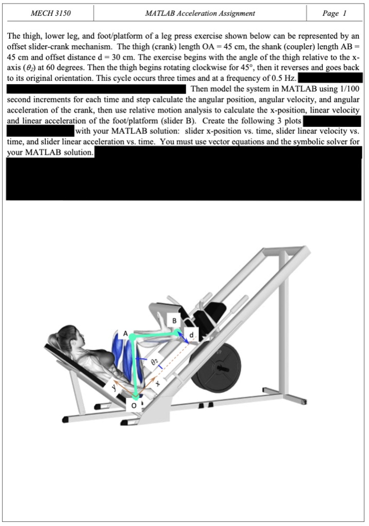 SOLVED: MECH3150 MATLAB Acceleration Assignment Page 1 The thigh, lower ...