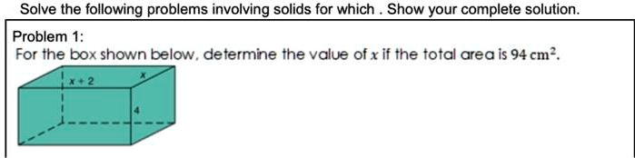 SOLVED: Solve the following problems involving solids for which Show ...