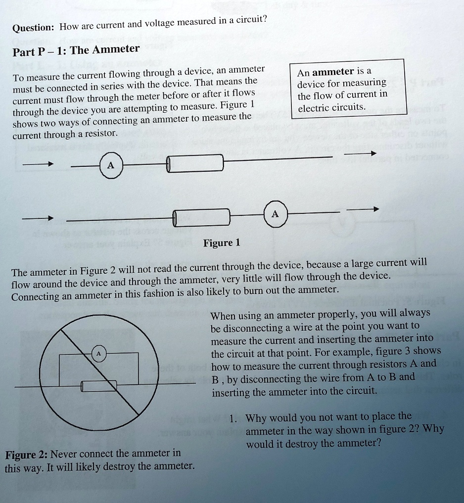 SOLVED current and voltage measured in a circuit? Question How are