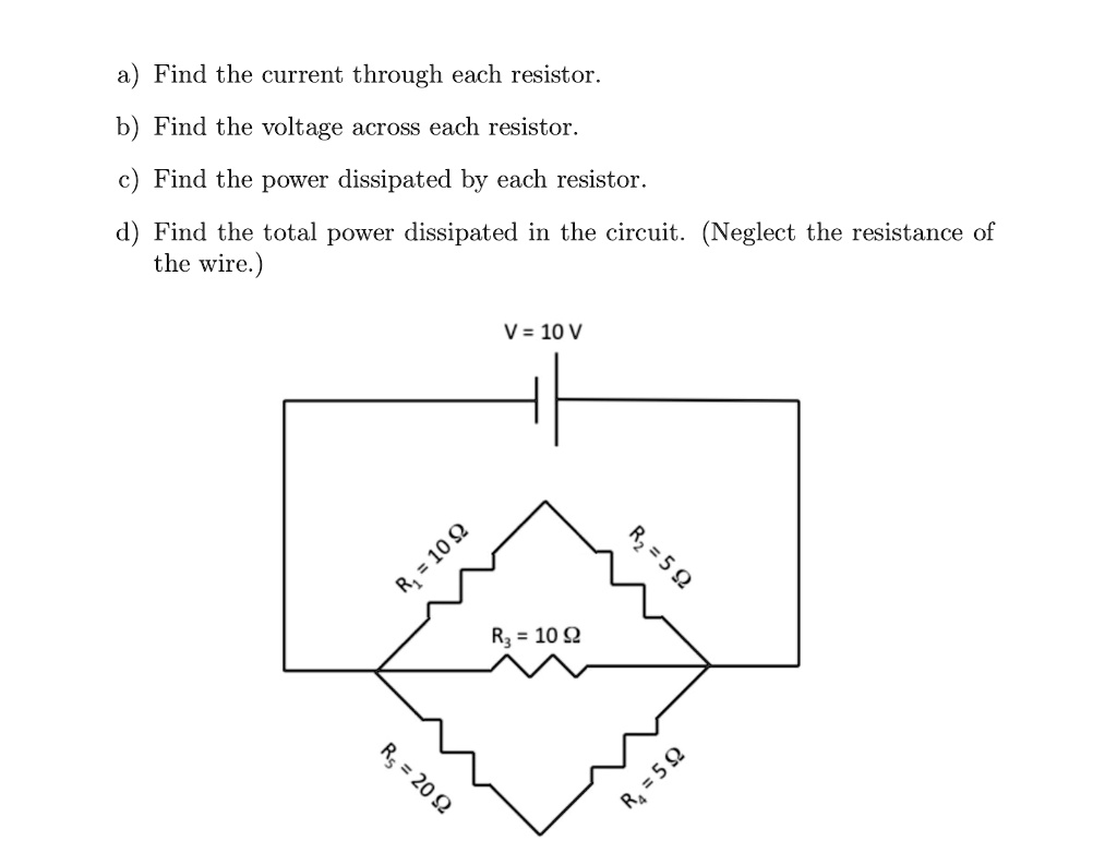 SOLVED: Find The Current Through Each Resistor B) Find The Voltage ...