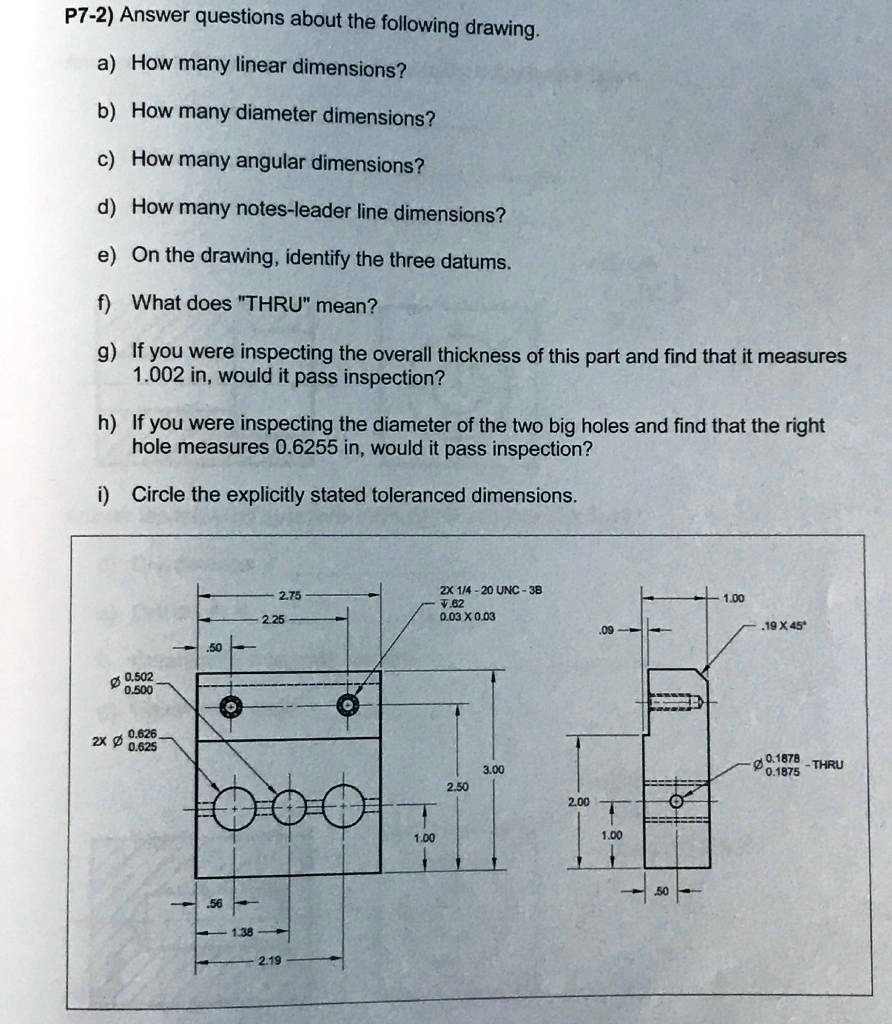 P72) Answer questions about the following drawing a) How many linear