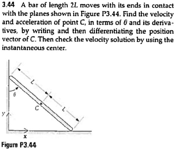 3.44 A bar of length 2L moves with its ends in contact with the planes ...