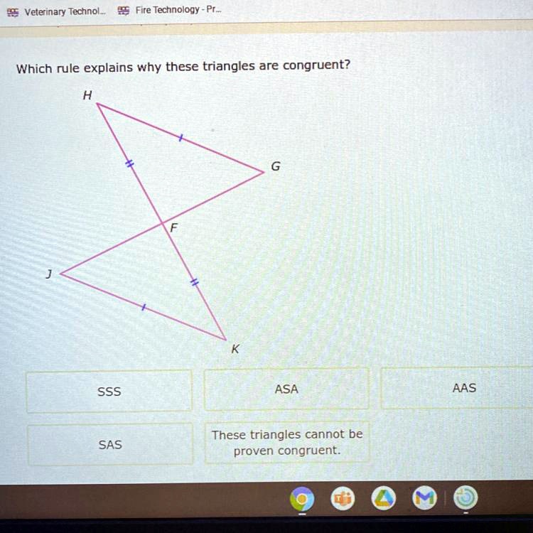 SOLVED 'Which rule explains why these triangles are congruent
