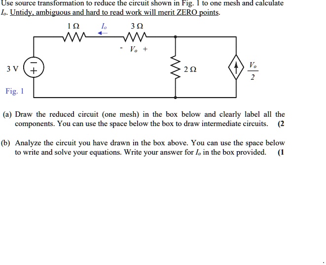 SOLVED: Jse source transformation to reduce the circuit shown in Fig. 1 ...