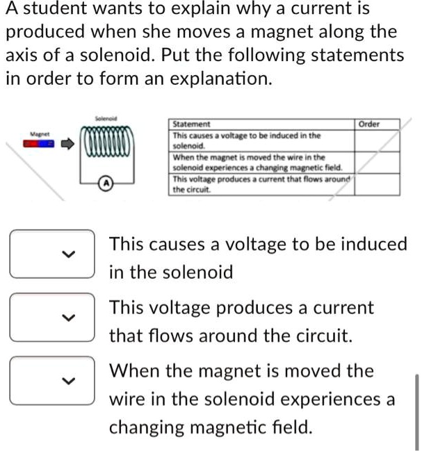 SOLVED A student wants to explain why a current is produced when she