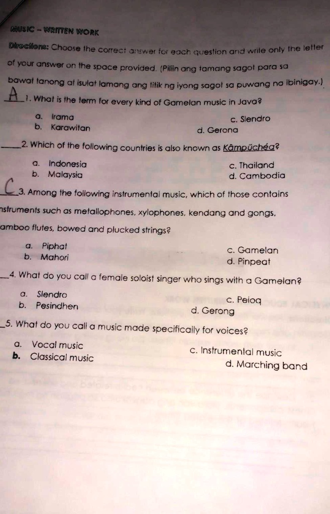 Vocal music is used as ornamentation on sale of the gamelan