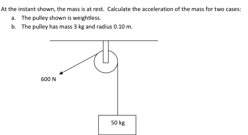 SOLVED At the instant shown, the mass is at rest. Calculate the