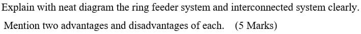 SOLVED: Explain with neat diagram the ring feeder system and ...