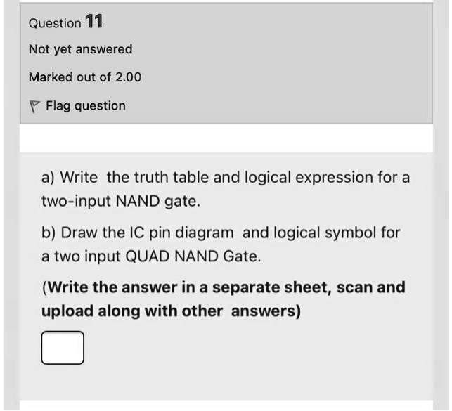 SOLVED: Question 11 a) Write the truth table and logical expression for ...